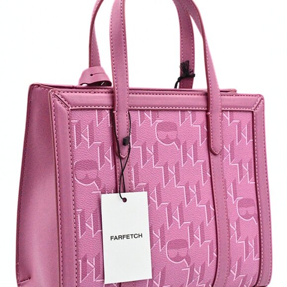 Karl Lagerfeld Interstellar K/Ikonik Pink Leather Tote Handbag - Picture 8 of 16